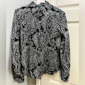 Lauren Ralph Lauren button down paisley blouse